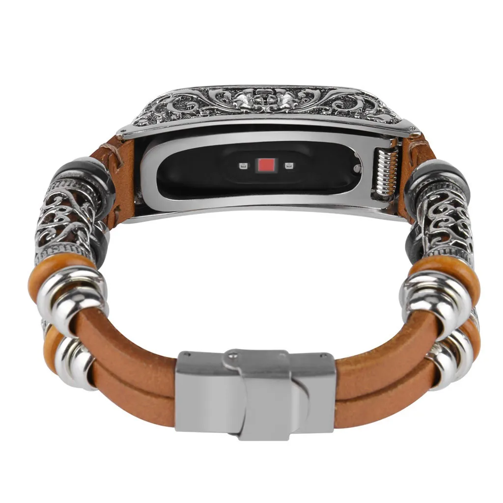 hotReplacement Leather Wristband Band Strap+ Metal Case For Xiaomi Mi Band 4 Purchasing