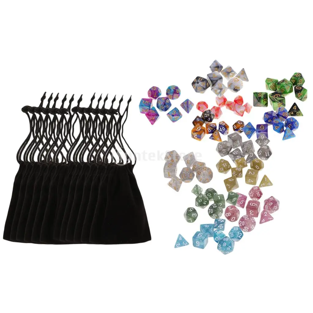 42 pieces Polyhedral Dice for Dungeons and Dragons DND D20 D12 D10 D8 D6 D4