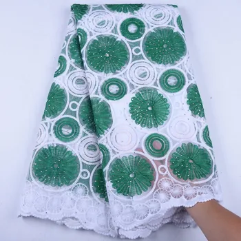 

Latest African Laces Fabrics Embroidered African French Lace Fabric With Stones 2019 Milk Silk Lace For Wedding Dress Y1564