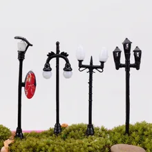 1 Piece Small Ornaments6CM Micro Landscape Figurines & Miniatures Ornaments Model Lights Street Lamp Simulation Lights Creative