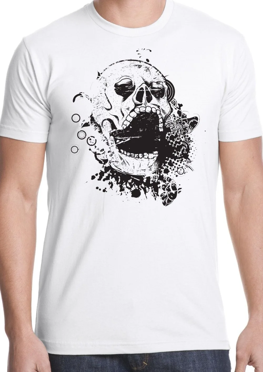 

2019 Latest Fashion skull t shirt fashion modern unisex metal rock grunge Cartoon tee shirt homme high quality top tees