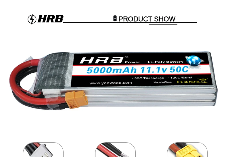 HRB 3S 11,1 V Lipo батарея 5000mah TRX T Deans XT60 XT90 EC5 50C для Slash 4X4 TRX-4 гусеничный автомобиль FPV Самолет Дрон лодка RC запчасти