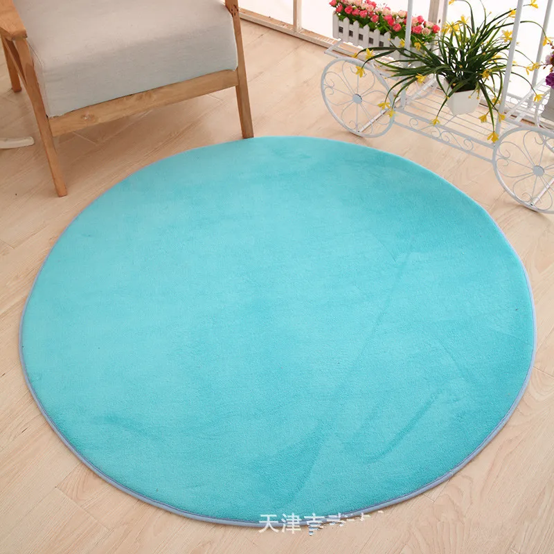 

Solid Color Carpet Rugs Japanese Modern Style Thick Tapete Soft Fur Big Round Floor Carpet Living Room Bathroom Circle Yoga Mats