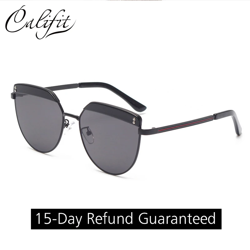 CALIFIT Мода Модные солнцезащитные очки Для женщин Брови бренда Дизайн негабаритных солнцезащитные очки для Для женщин зеркальные UV400 Óculos 2018
