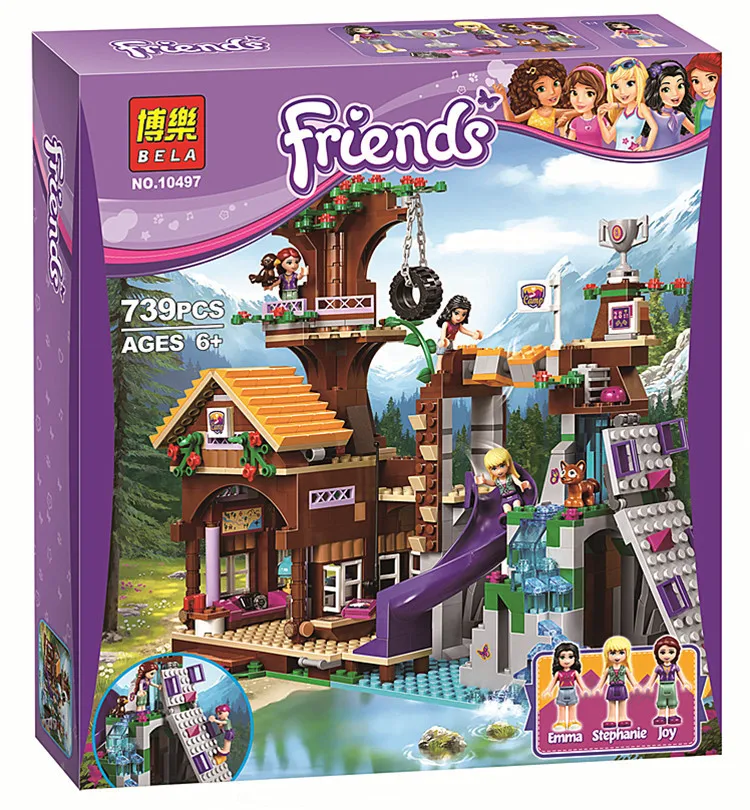 

New 726Pcs Friends Adventure Camp Tree House Model Building Kits Minifigures Blocks Bricks Girl Toy Compatible lepin