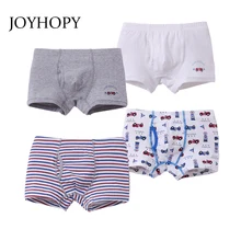 4 шт./лот нижнее белье для мальчиков из хлопка с героями мультфильмов удобные детские шорты трусики в полоску подросток трусы для маленьких мальчиков трусики