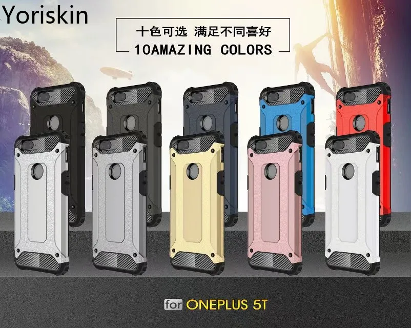 Падения защиты чехол для OnePlus 5 т TPU+ PC В виде ракушки гибридный двойной Слои полный Средства ухода за кожей защитный тонкий назад чехол для телефона для OnePlus 5 т