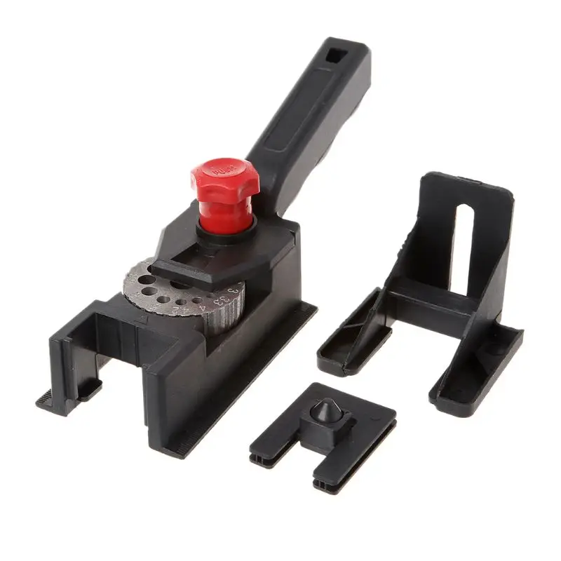 

Punch Locator 10 Holes Woodworking Punching Positioning Fixture Device DIY 3mm-12mm Bit Limit Ring With Scale Ruler