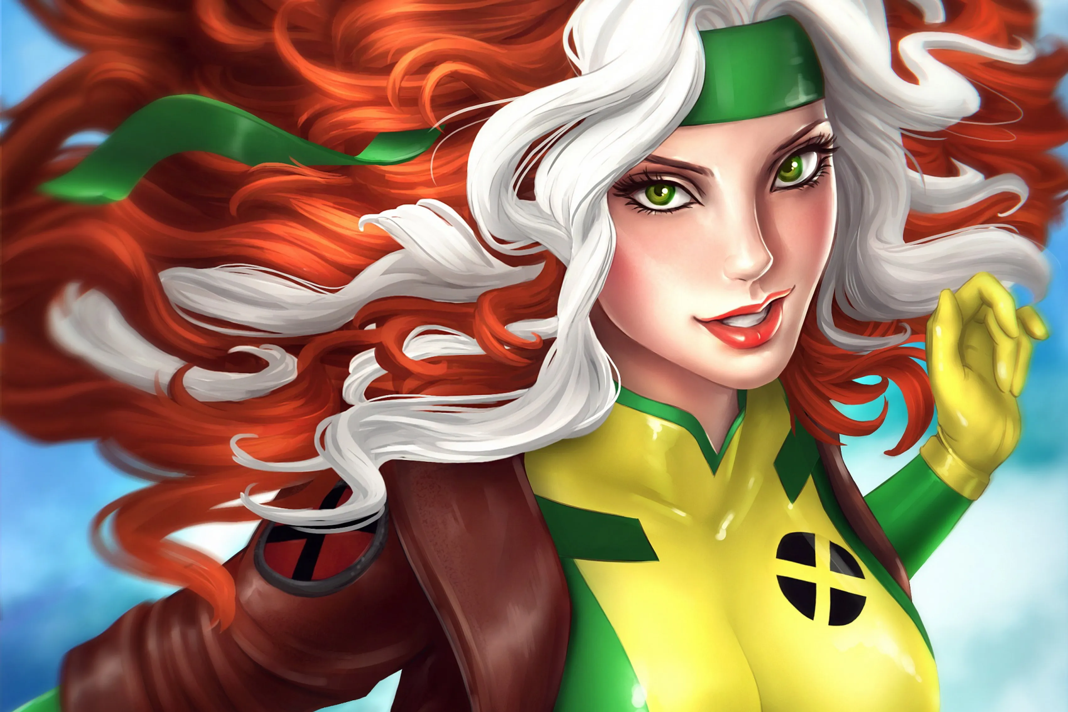 Look Rogue  Rascal green eyes Marvel Comics flight Rogue  