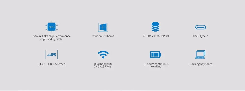 ALLDOCUBE KNote5 11,6 дюймов планшет windows10 Intel Gemini Lake N4000 двухъядерный планшетный ПК 4 Гб ОЗУ 128 Гб ПЗУ двойной WiFi FHD1920 * 1080