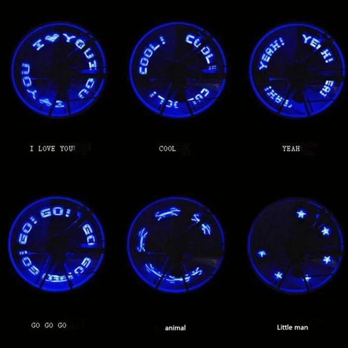 Mulit автоматическое изменение светодиодный крышки стержня вентиля шины движения спицы неоновый светильник для велосипеда, мотоцикла, машины Водонепроницаемый флэш-светильник Двусторонняя Wh