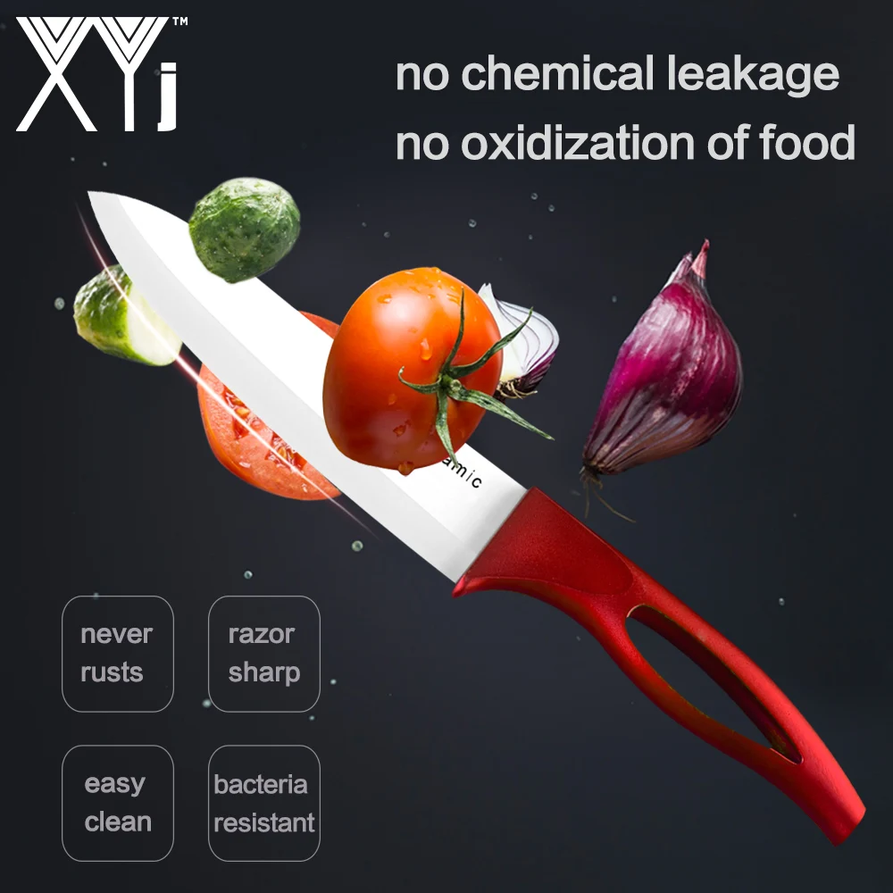 XYj высококачественный кухонный Керамический нож набор инструментов для приготовления пищи " 4" " 6" лезвие с полой ручкой керамический нож Цирконий кухонные инструменты