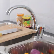 360 градусов rorating латунь польский хром кухня кран и холодная вода миксер затычка, Misturador Monocomando Cozinha