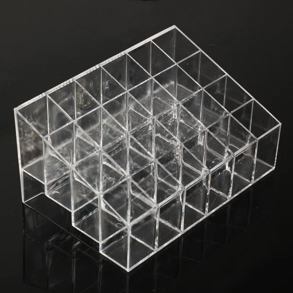 

New Clear Trapezoid Lipstick Makeup Display Holder Case Cosmetic Organizer HB88