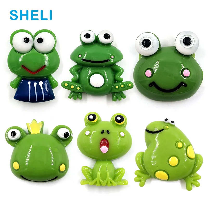 6pc Funny Green Frogs fridge magnets Cartoon Beauty whiteboard sticker Refrigerator Kid Message post Home Decoration DIY Resin