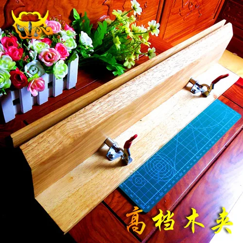 DIY American wide wooden clamp belt hand stitched leather sewing horizontal wood clip flat wood ...