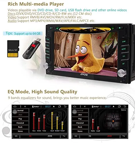 Perfect WiFi Android 6.0 2Din Car DVD GPS radio Player Car Stereo din In Dash Navigation GPS Unit Support Bluetooth OBD2 Mirrolink 1080P 4