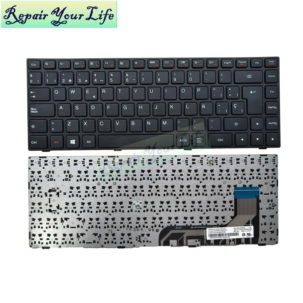 Новая Оригинальная испанская клавиатура для ноутбука Lenovo Ideapad 100 14IBY 14 SP Черная