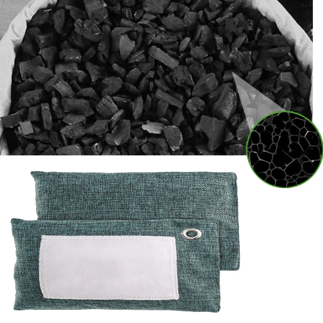 Сумка для очистки воздуха бытовой активированный бамбуковый уголь BagsNatural активированный абсорбер запаха угля освежитель