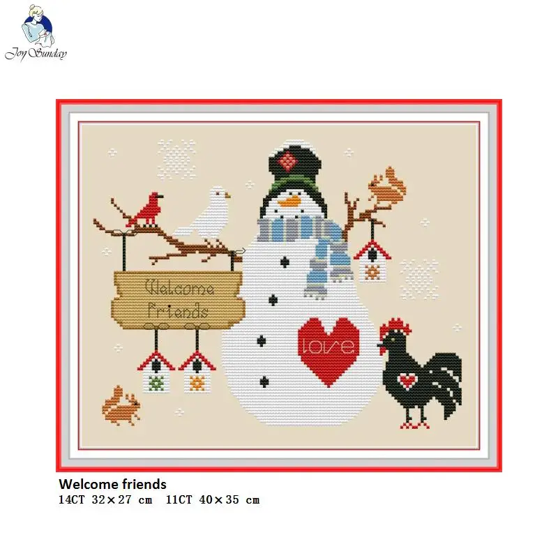 Набор для вышивки крестом набор рукоделия на холсте с счетным принтом серии Snowman