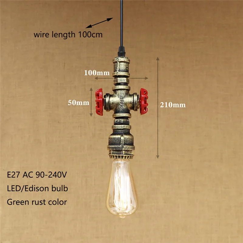 Nordic Countryside LOFT Pendant Lamps Water Pipe Chandeliers Single E27 lamp holder Retro Antique Restaurant Bar Cafe AC110-240V Nordic Countryside LOFT Pendant Lamps Water Pipe Chandeliers Single E27 lamp holder Retro Antique Restaurant Bar Cafe AC110-240V