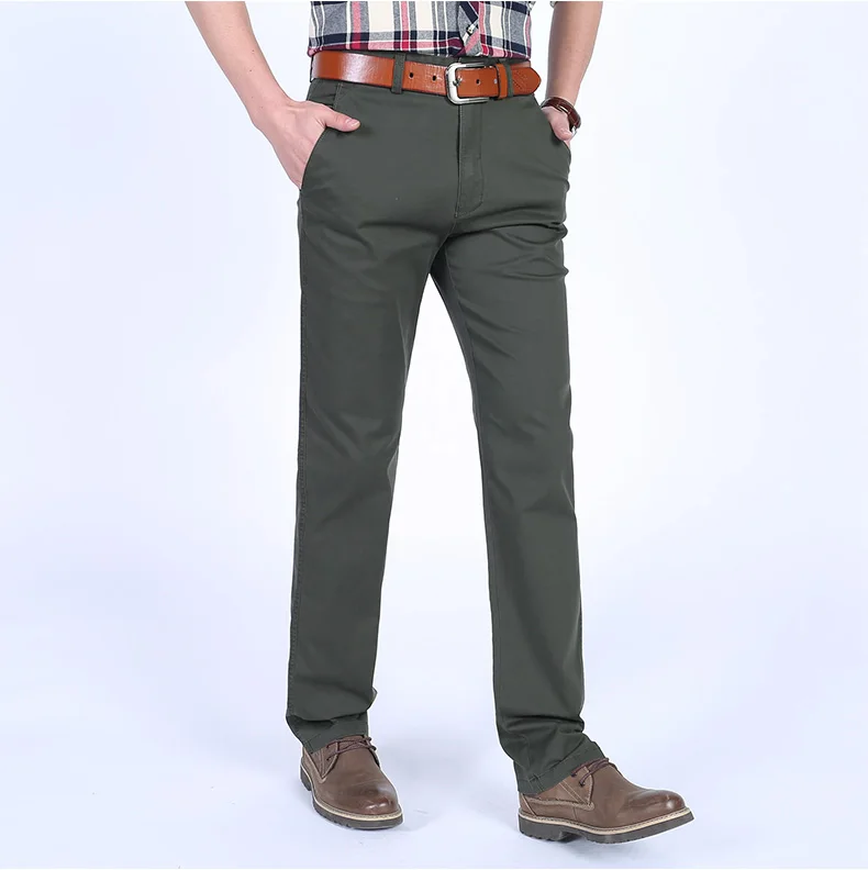 Для мужчин хлопок Повседневное брюки классические деловые брюки весна новый человек Длина прямые брюки-карго мужской Высокое качество