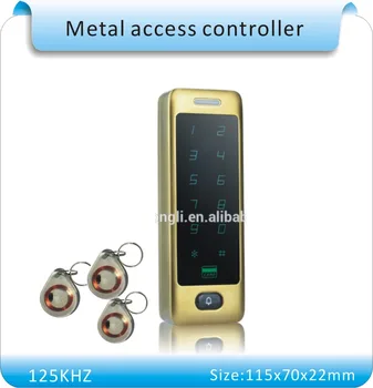 

Free shipping C40 125KHZ RFID +password metal case touch keyboard led light access controller+10pcs crystal keyfobs