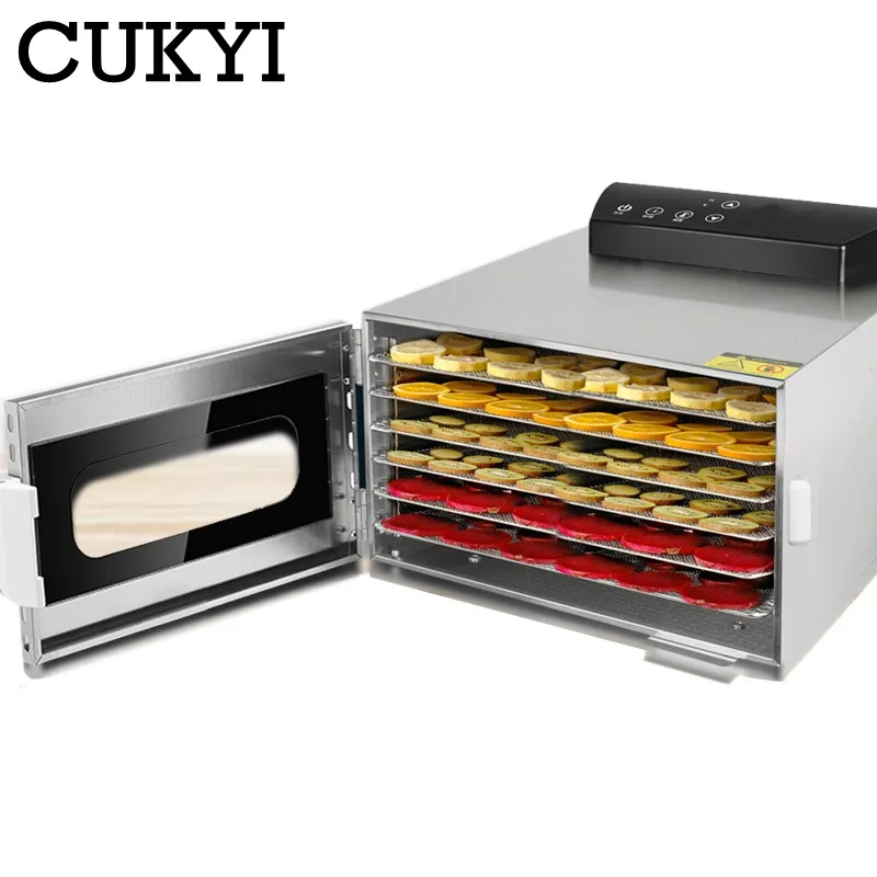 Deshidratador de 6 bandejas para alimentos CUKYI, deshidratador de aperitivos, secadora de frutas, vegetales, hierbas, carne, máquina de secado de acero inoxidable 110V 220V EU US - 2
