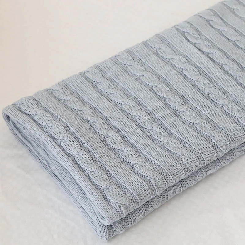 Хлопковое одеяло, теплое трикотажное покрывало с нитью для взрослых, плед для дивана, путешествия, самолет, Blnakets, покрывало 110x180 см - Цвет: grey