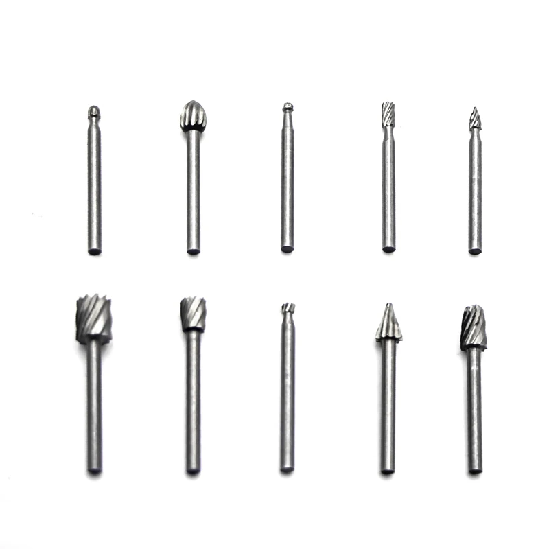  BDCAT 10pc/set Burr Woodworking Drill Bit Rotary Files High Speed Steel Carving Rasps For Dremel 1/