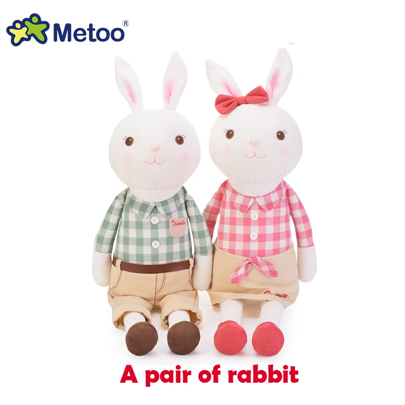 

Metoo A Pair of Tiramisu Rabbit Dolls Plush Toys Bunny Rabbit Stuffed Animals Baby Toys for Children's Gift