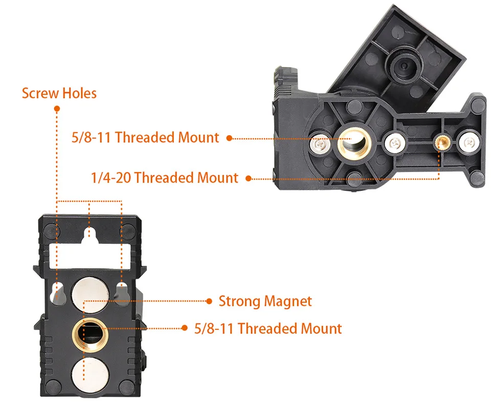 Huepar Универсальный l-образный Магнитный кронштейн лазерный уровень адаптер с регулируемой магнитной поворотной базой до 180 градусов
