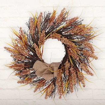 

Artificial Window Hanging Flower Garland Autumn Grain Decor Wreath Home Door Wedding Christmas Thanksgiving Decoration