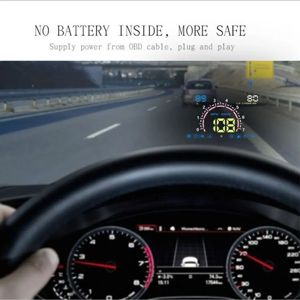 5,8-дюймовый OBD II универсальный Hud Дисплей лобовое стекло проектор Hud проектор OBD2 EUOBD вождение автомобиля Скорость метр