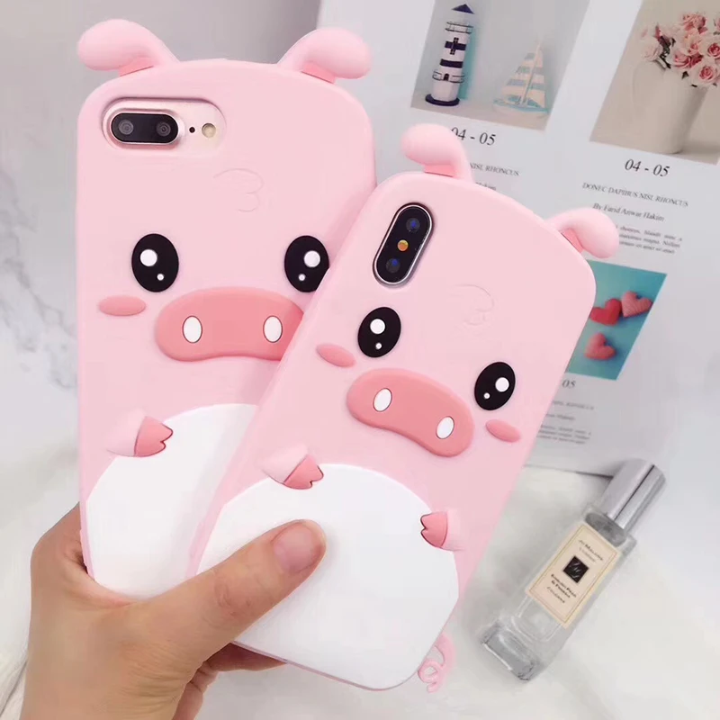 Милый мультяшный чехол с поросенком для iPhone 8 Plus 11 12 Pro Max чехлы симпатичный