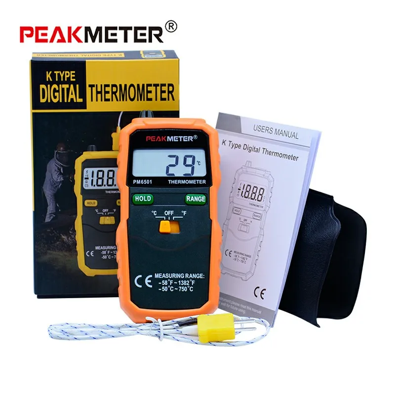 PEAKMETER PM6501 Профессиональный высокоточный цифровой термометр термопара с
