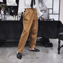 MIXCUBIC осенние английские Ретро вельветовые шаровары мужские повседневные свободные вельветовые шаровары мужские брюки, M-XXL