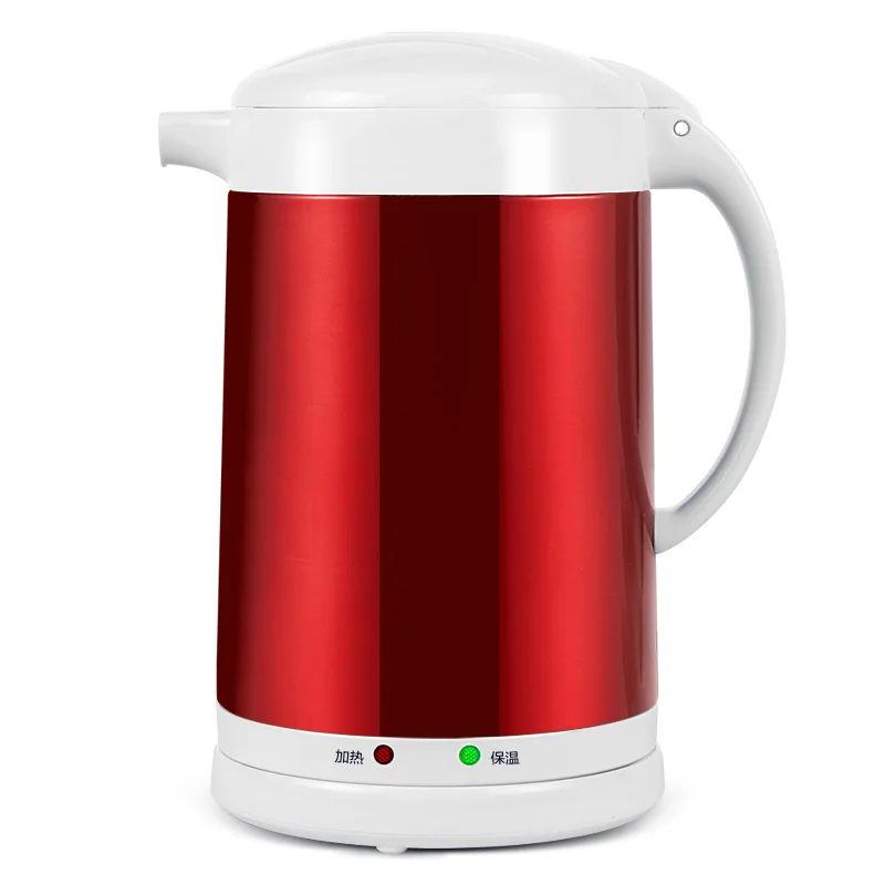 RC-20B 304 пищевой нержавеющей стали двухслойный анти-ожогов чайник автоматическая изоляция Электрический чайник - Цвет: Red