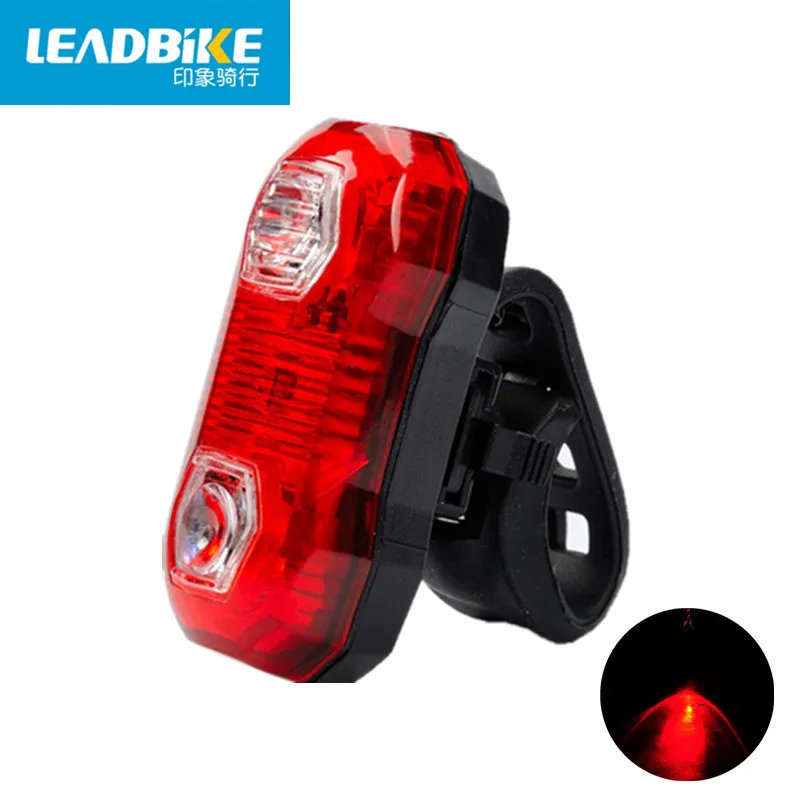 Leadbike 5 LED Bicycle Rear Tail Light Waterproof Bike Helmet Flash Lights 2 Mode Cycling Safety