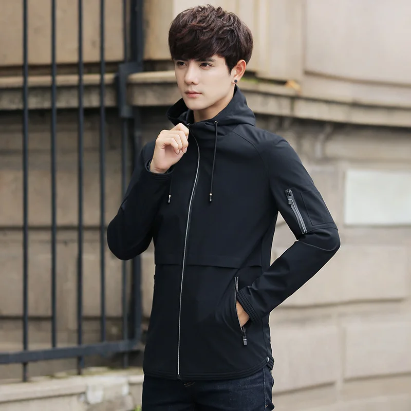 High end! men trend 2018 autumn casual jacket men's spring hooded coat