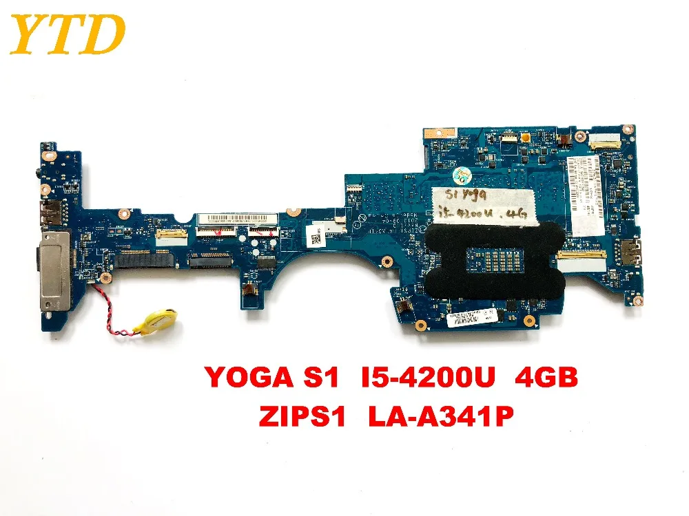  Original for LENOVO YOGA S1 laptop motherboard YOGA S1 I5-4200U 4GB ZIPS1 LA-A341P tested good free