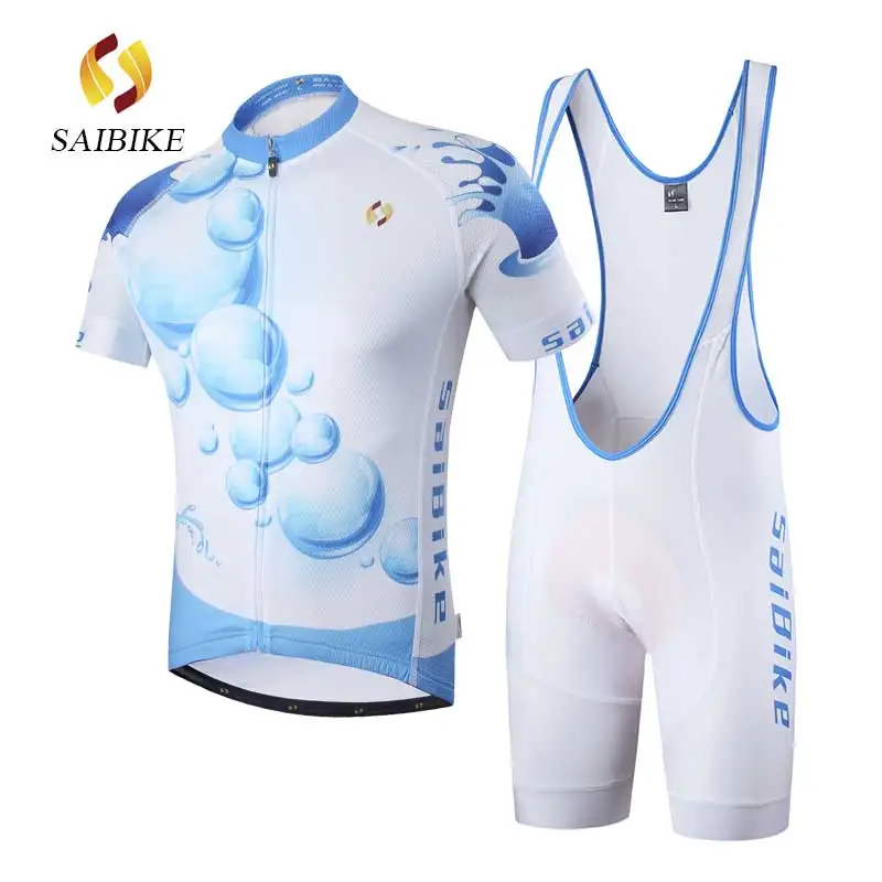 SaiBike العلامة التجارية جيرسي و مريلة مجموعة تي شيرتات قصيرة للأطفال كم الرياضة ارتداء 100% البوليستر الرجال الصيف دراجة غطاء دراجة الدراجات
