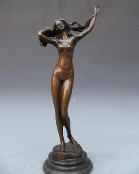 

song voge gem S1008 Art Bronze & Marble oomph fantasy Nude Woman sculpture