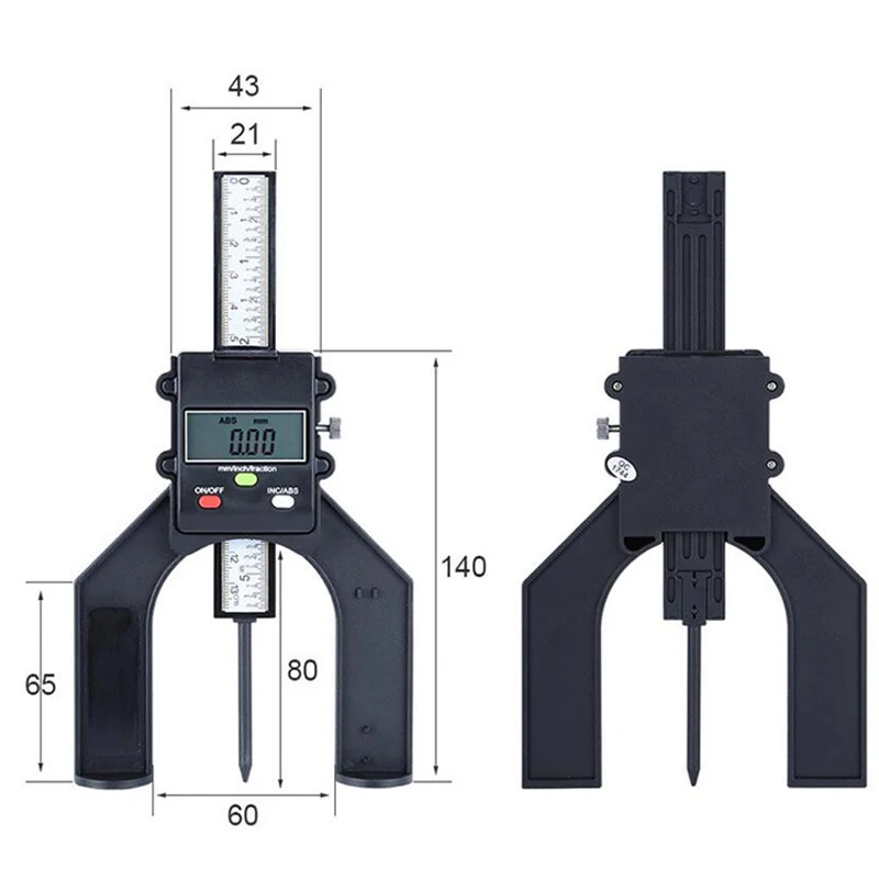 Prostormer High-precision Digital Depth Gauge Hole Depth Caliper Measurement For DIY woodworking Tool 0-80mm D27