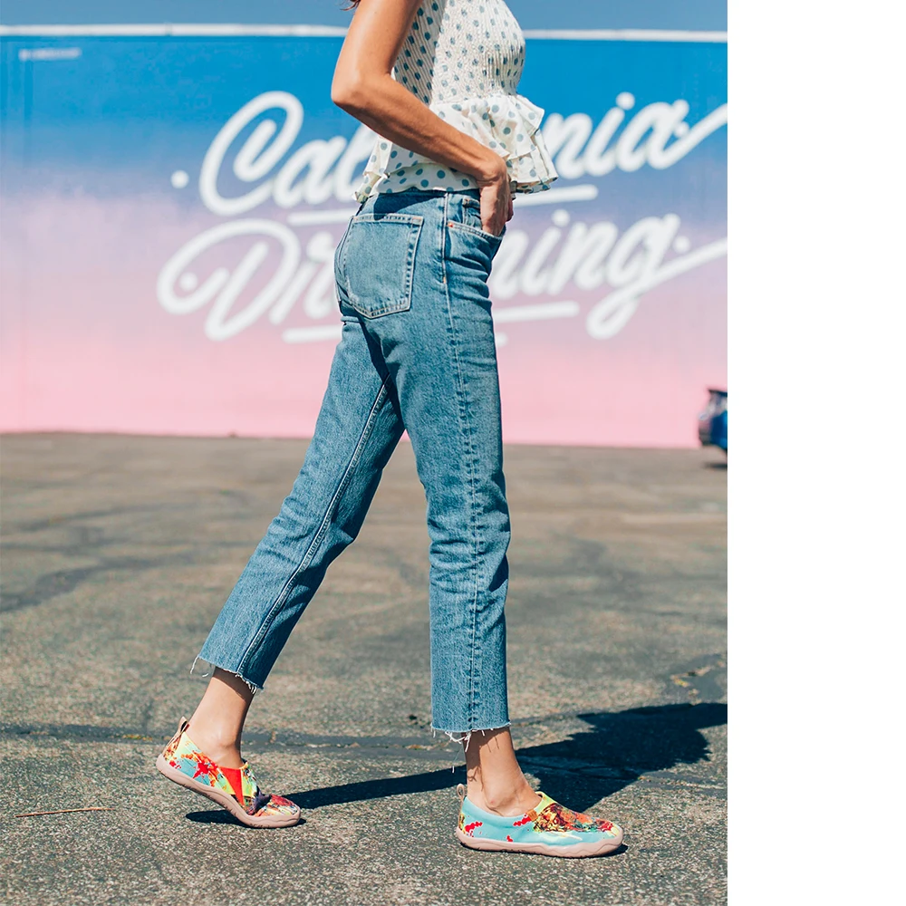 Online UIN Schmetterling Hand bemalt Kunst Leinwand Schuhe für Frauen Breite Füße Komfort Müßiggänger Leichte Casual Damen Weiche Turnschuhe