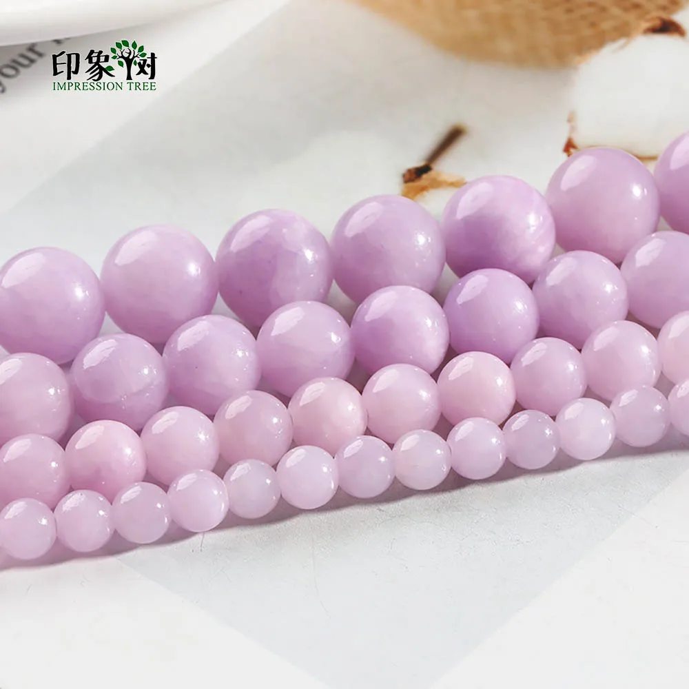 

Smooth Lavender Round Jades Bead Light Purple Loose Bead Pick Size 6/8/10/12mm Fit Necklace Making For DIY Jewelry Making 1883