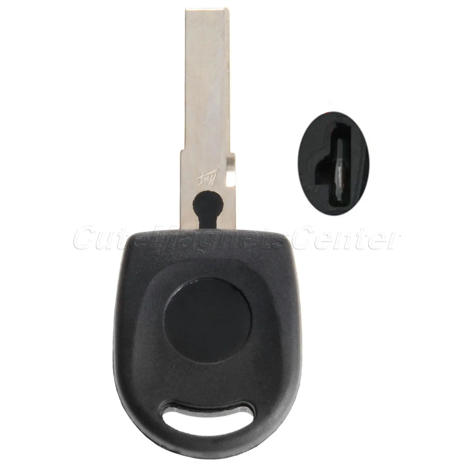 

mtsooning Uncut Blade Blank Ignition Replacement Fob Car Ignition Key W/ Transponder 48 Chipped For VW Volkswagen Audi