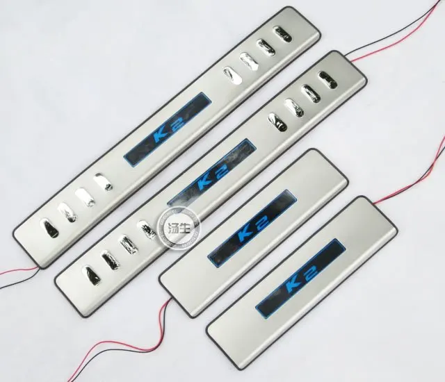 

With Blue LED light High quality stainless steel for 2011-2012 KIA K2 Scuff Plate/Door Sill