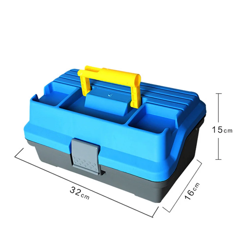 32*16*15 см 3 Слои большой рыболовные приманки снасти Box Ручка Пластик Рыбалка инструмент случае