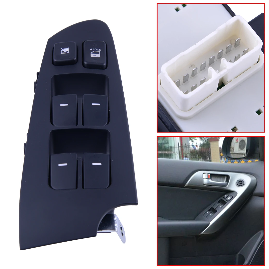 

DWCX Black LH Left Door Driver Side 14 pin Power Window Switch fit for KIA Forte Cerato 2010 2011 2012 2013 935701M100WK